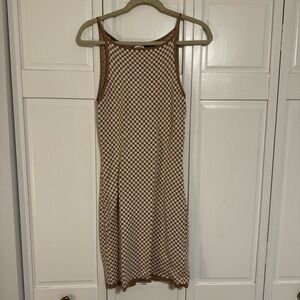 Abercrombie & Fitch Brown Checkered Mini Dress